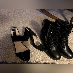 The boots are nine and the sandals are nine selling them as a bundle.